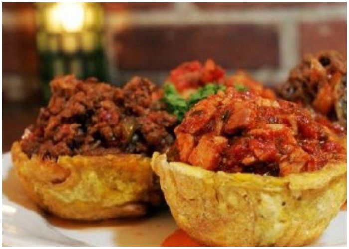 Como hacer Tostones rellenos de Ropa Vieja
